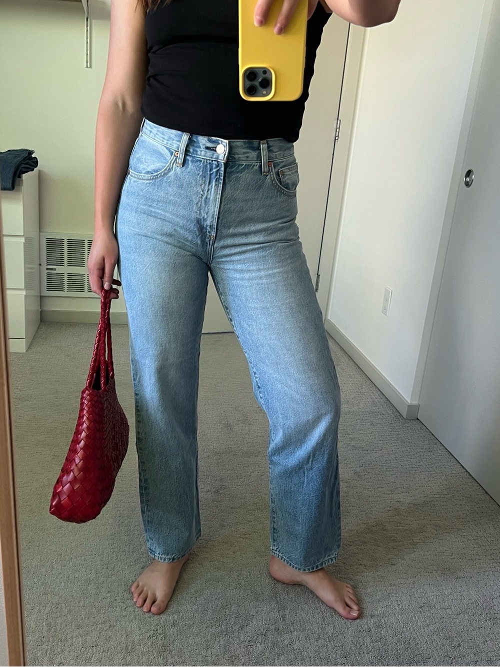 Denim Forum Light Blue Straight Leg High-Rise Jeans Size 27